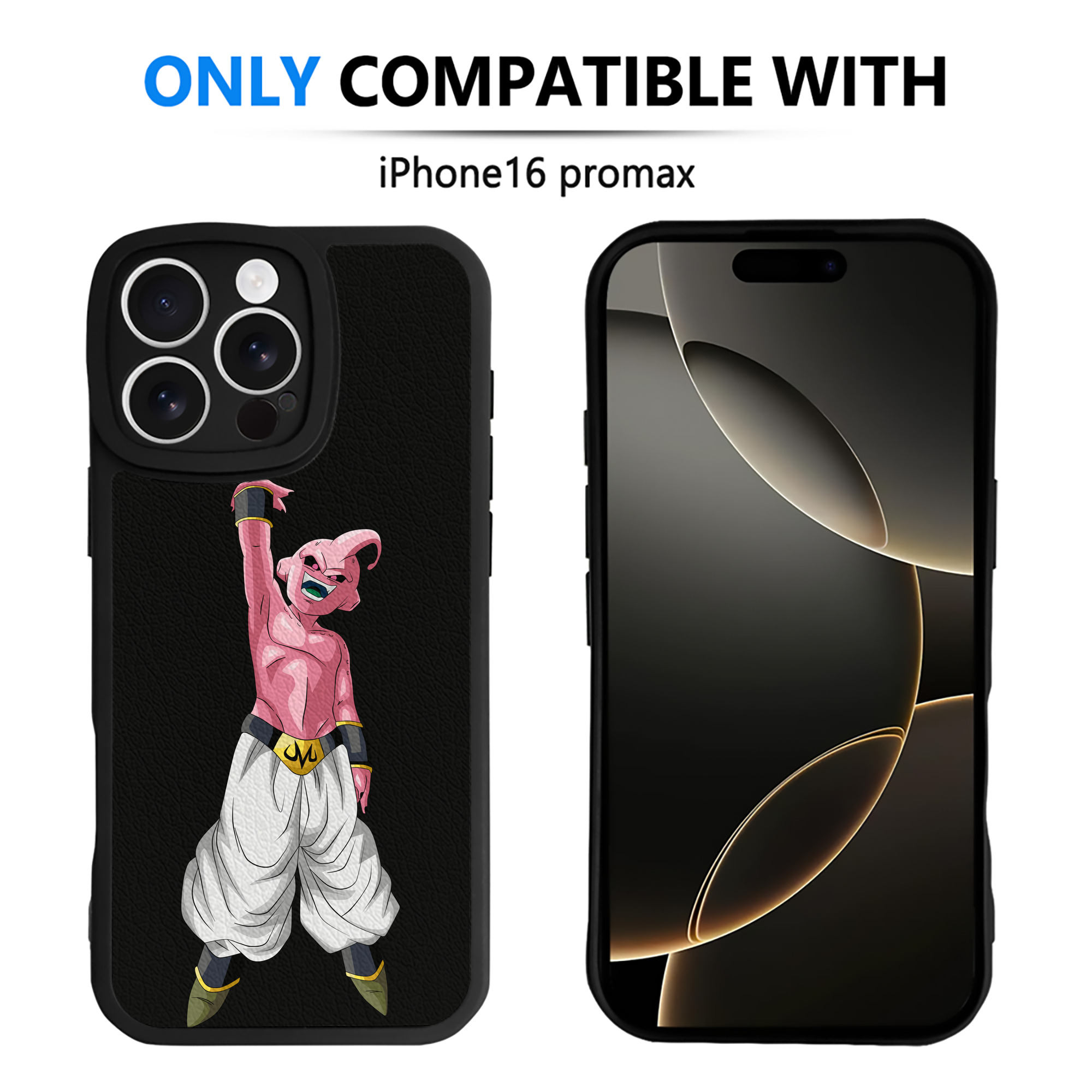 （画像用） ドラゴンボール 魔人ブウ DRAGON BALL Majin Buu 【iPhone 16シリーズ対応】シリコンスマホケース（レザー調） 材質：シリコン